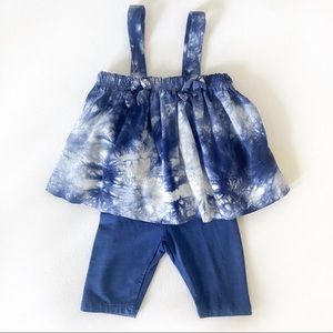 Splendid Baby Girl’s Blue Tie Dye Tank & Pant Set